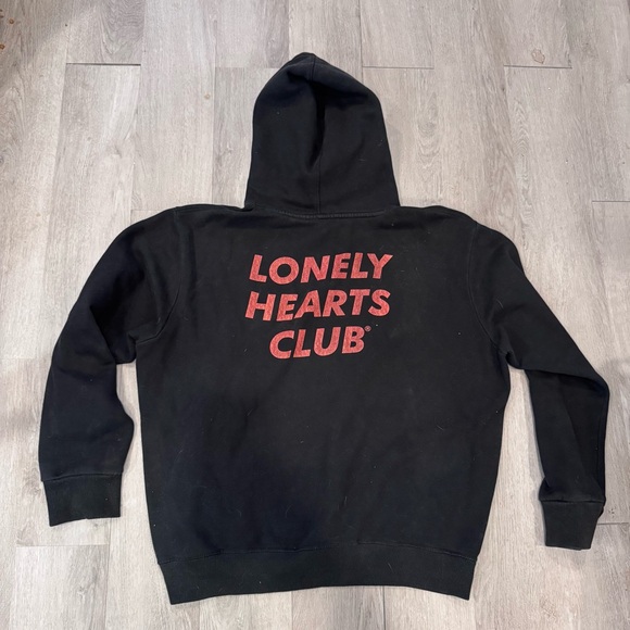 Massive Action Other - Lonely Hearts Club Black Pullover Hoodie Sweatshirt Size XXL Skater Surfer 90s